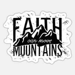 Christen online Shop 4 Design mit dem englischen Spruch und Grafik "Faith can Move Mountains" von JSIGN.